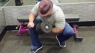 VICIOUS 60 LB DUMBBELL SQUAT CURLS SUPERSET [upl. by Alasteir648]