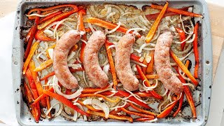 Oven Baked Sheet Pan Sausage amp Peppers [upl. by Ahsemal]