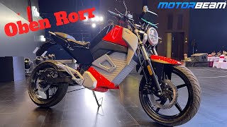 Oben Rorr Walkaround  Electric Bike For Rs 125 Lakh  MotorBeam [upl. by Enelrats970]