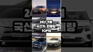 24년 9월 국산차 판매량 TOP10 [upl. by Aidualk]