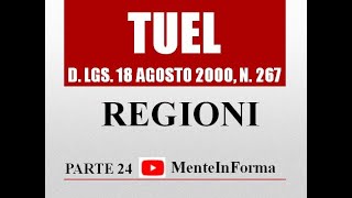 REGIONI  Testo unico enti locali TUEL  DLgs 2672000  Parte 24 [upl. by Medea]