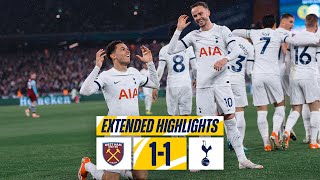 WEST HAM 11 TOTTENHAM HOTSPUR  PREMIER LEAGUE EXTENDED HIGHLIGHTS [upl. by Almira]