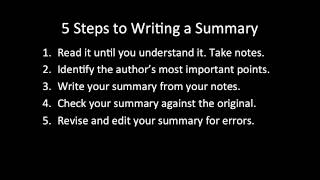 How to Write an Effective Academic Summary Paragraph [upl. by Edlin885]