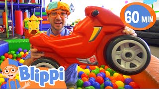 Blippi Visits an Indoor Playground  Blippi  Kids Cartoons amp Nursery Rhymes  Moonbug Kids [upl. by Zsazsa]