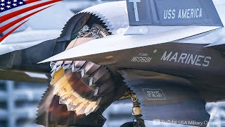 F35B Moves Thrust Vectoring Nozzle During PreFlight Checks [upl. by Yanehc]