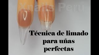 Técnica de limado para estructura de uñas Acrílicas o gel perfectas  Xnails Academy [upl. by Wes]