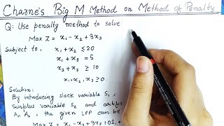 Lec10 Big M Method Maximization Problem  In Hindi  Solve an LPP Example  Operation research [upl. by Dorfman]