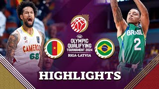 Cameroon 🇨🇲 beat Brazil 🇧🇷 in a thriller both qualify for semis  Highlights  FIBA OQT 2024 Latvia [upl. by Marena]