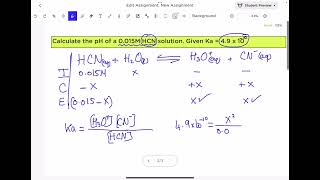 Calculating pH of a weak acid  ICE table [upl. by Siuqram]