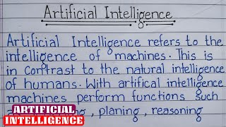 Best Essay on Artificial Intelligence in English  What is Artificial Intelligence  English Penman [upl. by Snilloc]