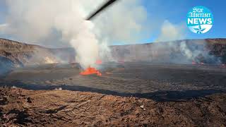 RAW Aerial view of lava within Halemaumau crater [upl. by Aerdnod748]