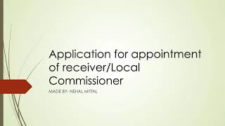 Drafting Pleading and ConveyancingApplication for appointment of receiver [upl. by Oringas]