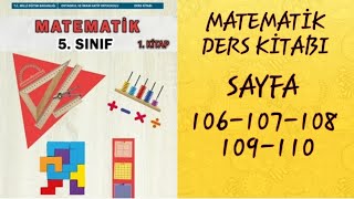 5SINIF MATEMATİK DERS KİTABI SAYFA 106107108109110  5SINIF MATEMATİK 1KİTAP [upl. by Bremble288]