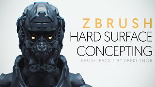 ZBrush  Hard Surface Concepting amp Design Brush Pack I [upl. by Meehaf]