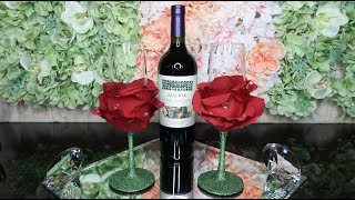 DIY Dollar Tree Rose Petal Champagne Flutes [upl. by Wallace]