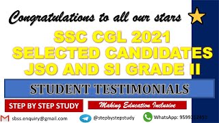 Student testimonials and feedback  SSC CGL 2021 Selected Candidates  JSO and SI Grade II [upl. by Kurtzig]