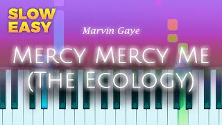 Marvin Gaye  Mercy Mercy Me The Ecology  SLOW EASY Piano TUTORIAL by Piano Fun Play [upl. by Mcculloch]