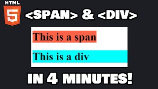 Learn HTML span amp div in 4 minutes 🏁 [upl. by Enileve]