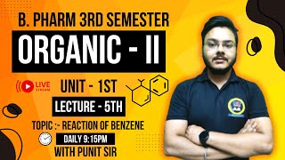 Reaction of Benzene  Nitration Halogenation  Organic Chemistry  Bpharma amp Dpharma  Punit [upl. by Nevag]