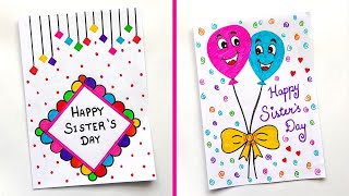 2 Sisters day card ideas  Sisters day Greeting cards  Handmade Sisters day cards easy [upl. by Lacram]