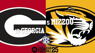 College Football 25 Simulation 2024 SEC Championship Highlights  10 Georgia vs 5 Mizzou [upl. by Delaney752]