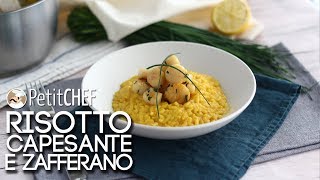 Risotto capesante e zafferano  Ricetta delicata tutorial cucina PetitChefit [upl. by Inalel]