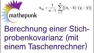 Berechnung einer Stichprobenkovarianz mit dem Taschenrechner [upl. by Fernandes196]