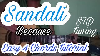 Sandali  Because  Guitar tutorial chords strumming tutorial Rap [upl. by Acysej303]