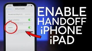 How to Enable Handoff Feature on iPhone iPad iOS 15 1 [upl. by Reis796]