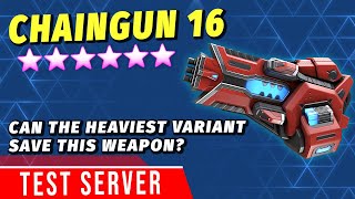 Testing out Chaingun 16 Test Server Weapon Review  Mech Arena [upl. by Llacam890]