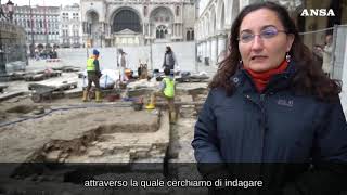 Venezia in piazza San Marco spuntano i resti di unantica torre [upl. by Chak]