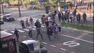 Beerschot fans attacked by Royal Antwerp hooligans 13082017 [upl. by Finbur885]