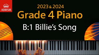 ABRSM 2023 amp 2024  Grade 4 Piano exam  B1 Billies Song  Valerie Capers [upl. by Eisor670]