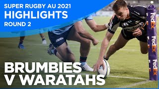 Brumbies v Waratahs Highlights  Round 2  Super Rugby AU [upl. by Knowles]