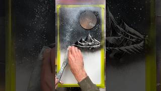 💥Spray painting black amp white art sprayart spraypaint black landscape painting viral [upl. by Godbeare]