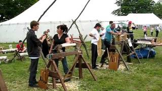 Traditional wood craft  bodgers working on their Pole lathe [upl. by Justinn]