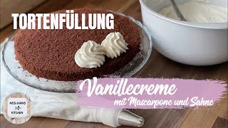 Tortenfüllung Vanille MascarponeMascarponeSahne CremeVanilyalı pasta kremasıVanilla frosting [upl. by King658]