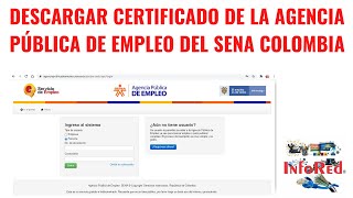 Cómo Descargar Certificado de la Agencia Pública de Empleo del SENA Colombia [upl. by Upshaw]