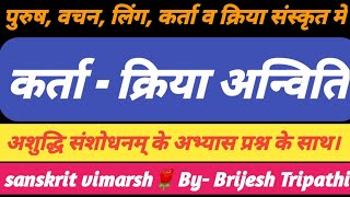 कर्ता क्रिया संस्कृत व्याकरण में  karta kriya in sanskrit  कर्ता क्रियापद कैसे पहचाने [upl. by Jalbert626]