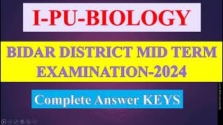 MIDTERMHALF YEARLY1st PUCBIOLOGY2024ANSWER KEY ncert biologypucboardexam2ndpucbiology [upl. by Ika]