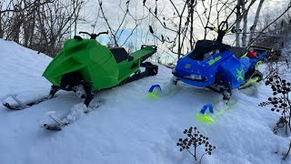 Rc snowmobile alpha6 vs skeeride [upl. by Eidnahs]