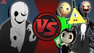 WD GASTER vs BALDI BILL CIPHER SLENDER MAN PUPPET FREDDY BENDY FNAF amp MORE Animation Rewind [upl. by Rickart]