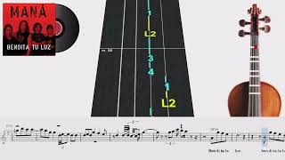 Bendita Tu Luz  Violín 🎻 Play Along  TUTORIAL  TABLATURA [upl. by Truc]