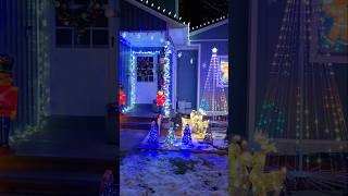 Christmas Light Show christmas christmasdecor lightshow holiday christmasmusic fun santa fyp [upl. by Aiykan]