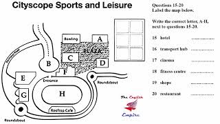 IELTS Listening Map with Answers and Script  Cityscope Sports and Leisure [upl. by Trumann384]