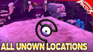 All 28 Unown Locations Alphas amp Shiny Hunting  Pokemon Legends Arceus [upl. by Joash]