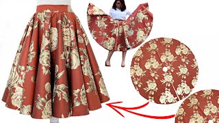 DOUBLE CIRCLE SKIRT ✅ Umbrella skirt cutting and stitching [upl. by Isabelle289]