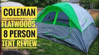 Coleman Tent 8 Person Review  Flatwoods Dome Tent [upl. by Osnofledi]