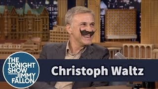 Christoph Waltz and Jimmy Kick Off Movember with Makeshift Mustaches [upl. by Ydoow27]