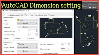 Dimension setting in AutoCAD।sarc tech। how to setup dimension in AutoCAD [upl. by Tonnie578]